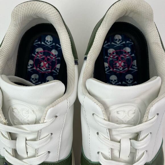G/Fore Competition Disruptor Stripe White Olive Golf Shoes Leather Spikeless 11 - Picture 7 of 16